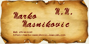 Marko Masniković vizit kartica